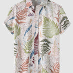 Men's Floral Print Casual Short Sleeve Shirt