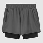Men's fake two-piece multi-pocket quick-drying sports shorts