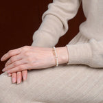 Buddha Stones 925 Sterling Silver Plated 14k Gold Natural Pearl Crystal Healing Double Layer Bracelet