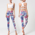 Buddha Stones Colorful Flower Petal Leaves Print Sports Exercise Fitness High Waist Leggings Women's Yoga Pants