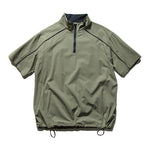 Japanese Streetwear Casual Half-zip Short Sleeve Shirt