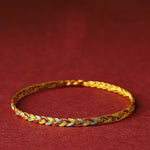 Buddha Stones Handmade Multicolored Dragon Scale Pattern Braid String Bracelet