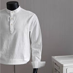 Solid Color Casual Loose Stand Collar Shirt
