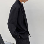 Buttoned Diagonal Cuban Collar Shirt