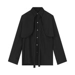 Black Fake Two Piece Tie Shirt