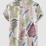 Men's Floral Print Casual Short Sleeve Shirt