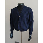 V-neck Striped Knit Cardigan