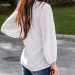 Zeagoo V Neck Chiffon Plain Long Sleeve Loose Casual Work Office Blouses