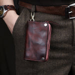 Retro Handmade Leather Wallet Key Bag