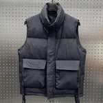 Black WorkwearLoose Zipper Down Vest
