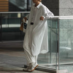 Japanese Retro Striped Knee-length Shirt
