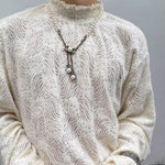 Retro Lace Openwork Mock Neck Shirt