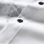 Traditional Oriental Ink Painting Print Stand Collar Shirt & Drawstring Swim Shorts