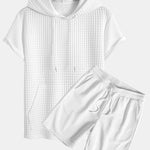 Kangaroo Pocket Waffle Hooded T-Shirt & Shorts