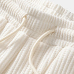 Drawstring Knitted Waffle Pants