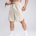 Men's waffle texture letter embroidered casual sports shorts