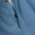Men's Corduroy Lapel Half Button Long Sleeve Shirt