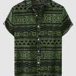 Men's Ethnic Hawaiian Print Casual Short Sleeve Shirt
