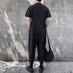 Men's Summer Black Loose Jumpsuit