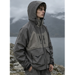 Color-blocked Large Pocket Shooded Windbreaker