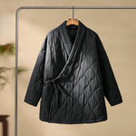 Cross-collar Loose Quilted Coat