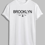 Men's "BROOKLYN" letter print casual crew neck T-shirt