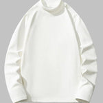 Men's Solid Color Cashmere Half Turtle Neck Round Neck Long Sleeve T-Shirt