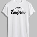 Men's "CALIFORNIA" letter print casual crew neck T-shirt