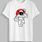 Men's Space Astronaut Print Casual Round Neck Short Sleeve T-Shirt