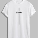 Men's "PARIS" letter print casual crew neck T-shirt