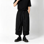 Multi-Panel Elastic-Waist Drapey Wide-Leg Pants