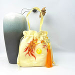 Buddha Stones Lotus Peony Epiphyllum Phoenix Suzhou Embroidery Cotton Linen Tote Crossbody Bag Shoulder Bag Handbag