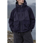 Color-blocked Large Pocket Shooded Windbreaker