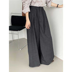 Pleated Drawstring Casual Wide-leg Pants
