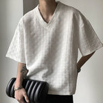 Solid V-Neck Pullover Half Sleeve T-Shirt