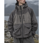 Color-blocked Large Pocket Shooded Windbreaker