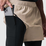 Men's fake two-piece multi-pocket quick-drying sports shorts