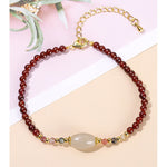 Buddha Stones Garnet Jade Tourmaline Bead Passion Bracelet