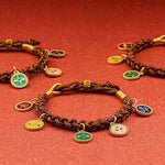 Buddha Stones Tibetan Five God Of Wealth Thangka Luck Braid String Bracelet