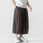 Cotton and Linen Wide Leg Bloomers Cropped Pants