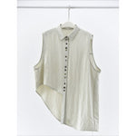Women's Asymmetrical Draped Hem Hand-Stitched Vest
