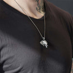 Buddha Stones Elephant Pewter Titanium Steel Strength Necklace Pendant