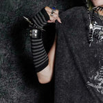 Dark Striped Sleeves Gloves