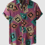 Men's Hawaiian Print Casual Resort Beach Short Sleeve Shirt