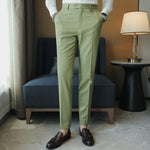 Casual Slim-fit Drape Suit Trousers