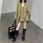 Hollow Long Sleeve Knitted Cardigan
