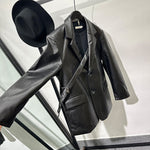 Vintage Pu Leather Suit Jacket
