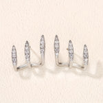 Elegant Rhinestone Three-Claw Earrings