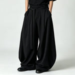 Japanese High-waist Drawstring Straps Wide-leg Casual Pants