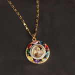 Buddha Stones Colorful Zircon Copper Wealth Luck Rotation Bracelet Necklace Pendant